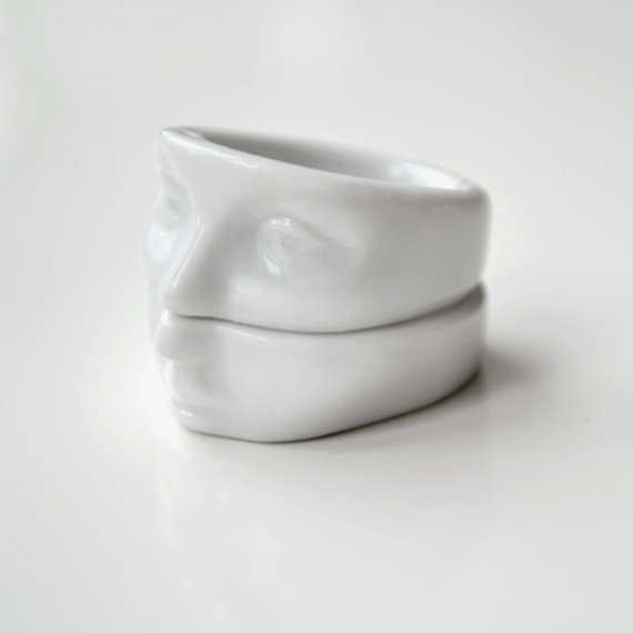 SHIThappensCZ Porcelain Head Ring